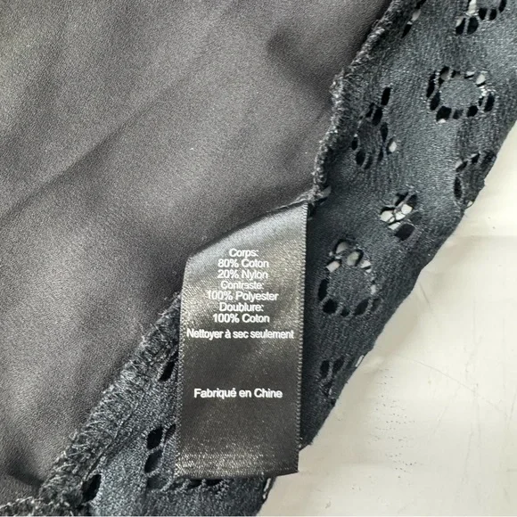 Black Lace Sleeveless Blouse Sheer Crochet Cutout Boho Goth Festival Clubwear M - Picture 9 of 11